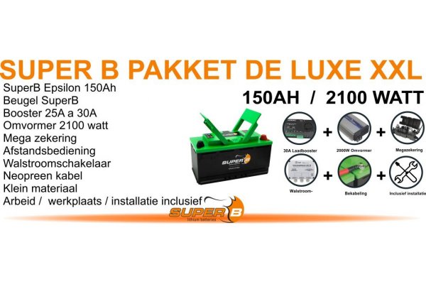 Compleet SuperB 150Ah systeem De Luxe XXL / installatie inclusief